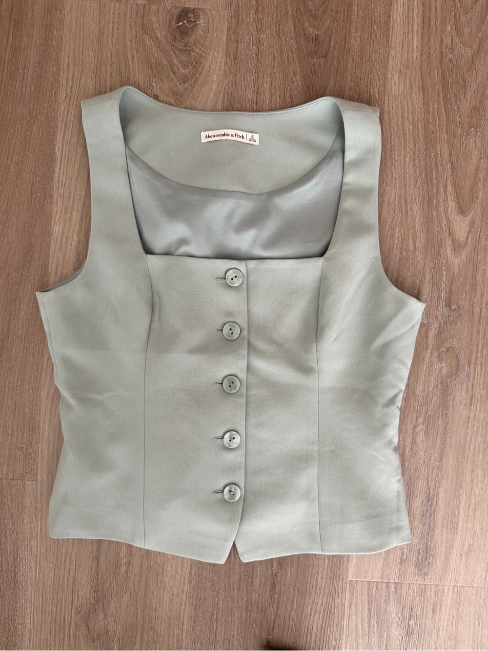 Abercrombie Women's Sage Green Button-Front Tank Top